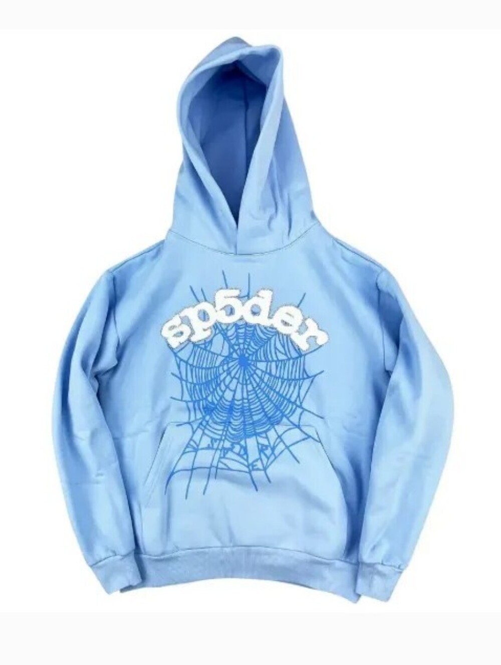 Brand new sp5der hoodie in sky blue